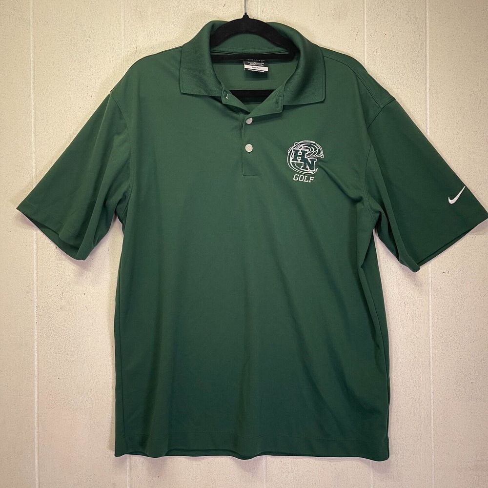 NIKEGOLF Polo Shirt Men Small Green Wicking Golf Athleisure Blokecore Sportswear
